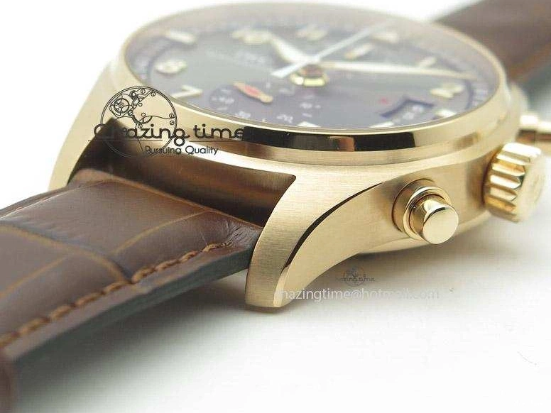 MIROTIME 0329 Pilot Chrono RG 3878 ZF Best Edition Grey Dial On Brown Leather Strap A UrbanChic 7330